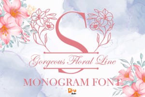 Gorgeous Floral Line Monogram