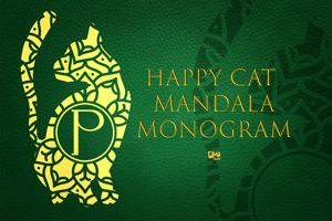 Happy Cat Mandala Monogram