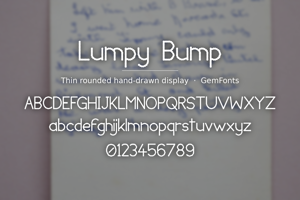 Related font Lumpy Bump