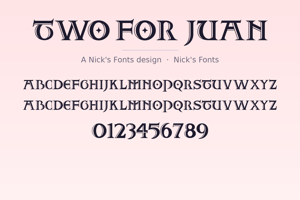 Related font Two For Juan