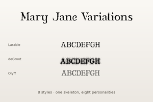 Related font Mary Jane Variations