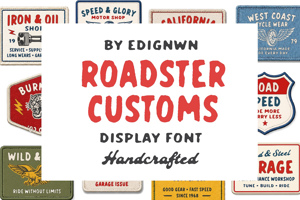 Related font Roadster Customs Script