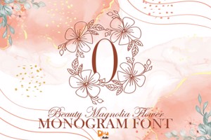Beauty Magnolia Flower Monogram