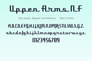 Related font Uppen Arms NF