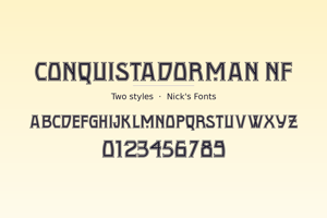 Related font Conquistadorman NF