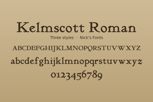 Related font Kelmscott Roman