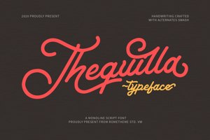 Thequilla - Monoline Script Font