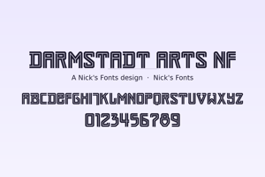 Related font Darmstadt Arts NF