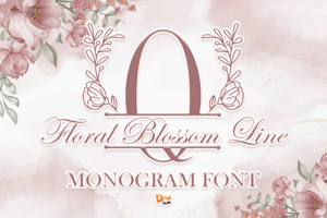 Floral Blossom Line Monogram
