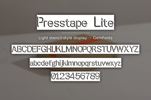 Related font Presstape Lite