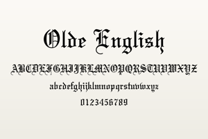 Related font Olde English