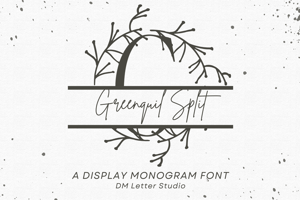 Related font Greenquill Split Monogram
