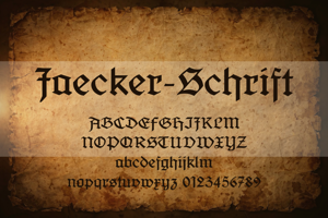 Related font Jaecker-Schrift