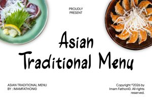Related font Asian Traditional Menu