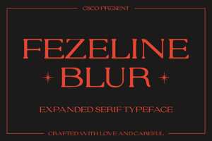 Related font Fezeline Blur