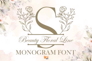 Beauty Floral Line Monogram