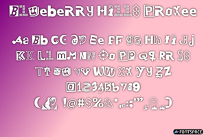 Related font Blueberry Hills Proxee