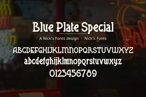 Related font Blue Plate Special