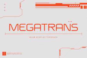 Related font Megatrans Blur