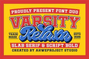 Related font Varsity Relaxa Script