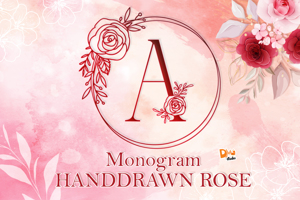 Monogram Handdrawn Rose