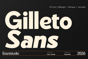 Related font Gilleto Sans Medium Oblique