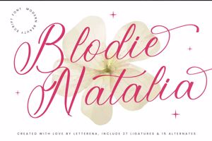 Related font Blodie Natalia VERSION