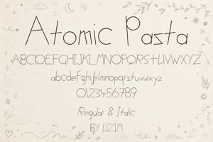 Related font Atomic Pasta