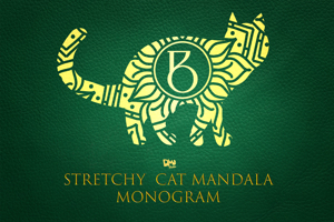 Stretchy Cat Mandala Monogram