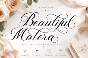 Related font Beautiful Malera