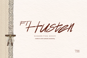 Related font FT Husten ā Authentic Handwritten Script Font