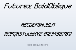 Related font Futurex BoldOblique