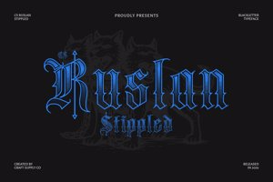 Related font CS Ruslan Stippled