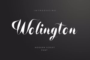 Related font Wolington Swirly Flowing