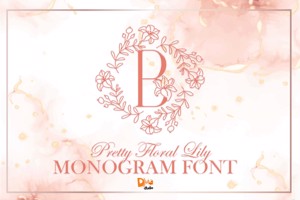 Pretty Floral Lily Monogram