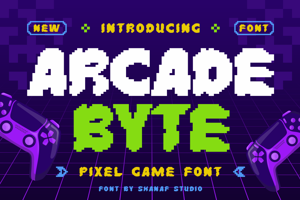 Related font Arcade Byte