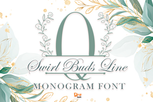 Swirl Buds Line Monogram