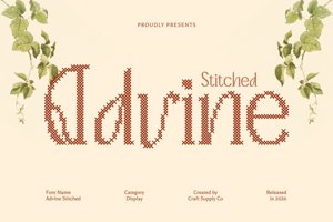 Related font Advine Stitched