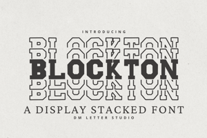 Related font Blockton Stacked