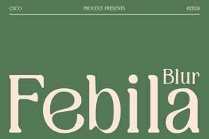 Related font Febila Blur
