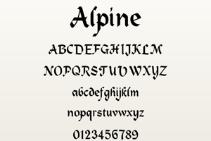 Related font Alpine