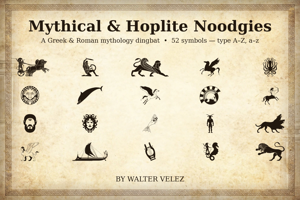 Related font Mythical & Hoplite Noodgies