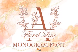 Floral Line Monogram