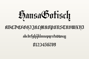 Related font Hansa Gotisch