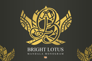 Related font Bright Lotus Mandala Monogram