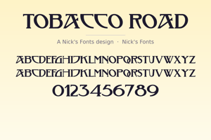 Related font Tobacco Road