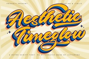 Related font Aesthetic Timeglow VERSION
