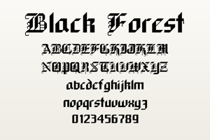 Related font Black Forest