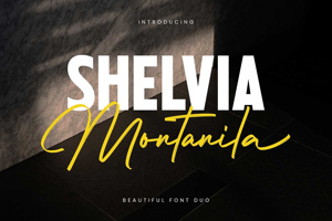 Related font Shelvia Montanila Sans