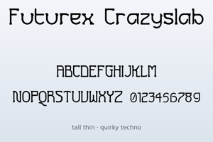 Related font Futurex Crazyslab